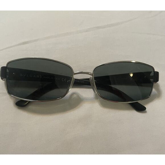 Bvlgari Other - Bvlgari Eyeglasses 2045-B 287 Silver Black Rectangular Frame Italy 53[]16 130